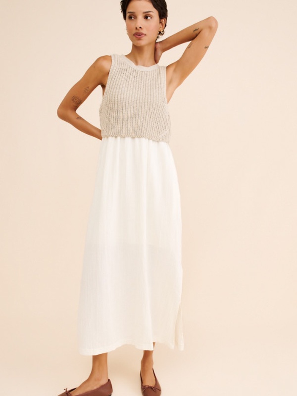 Anthropologie Moth Sleeveless Sweater Twofer Maxi Dress – Size Medium